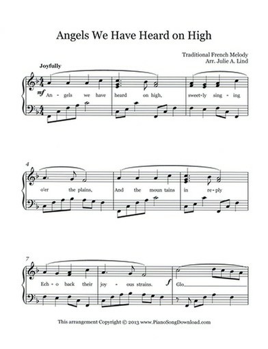 Angels We Have Heard on High Free Sheet Music