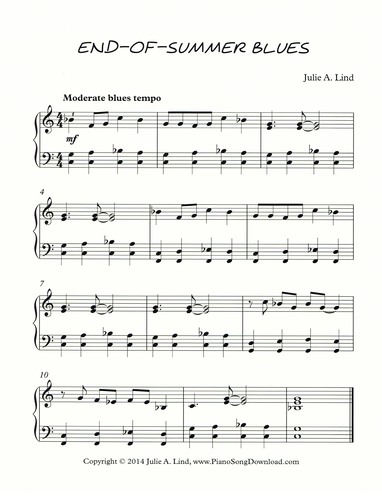 End-of-Summer Blues Free Piano Sheet Music