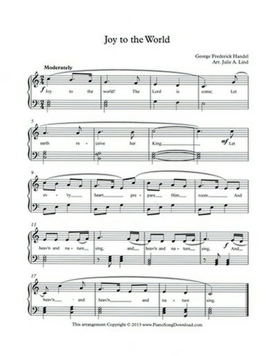 Joy to the World: free early intermediate Christmas piano sheet music