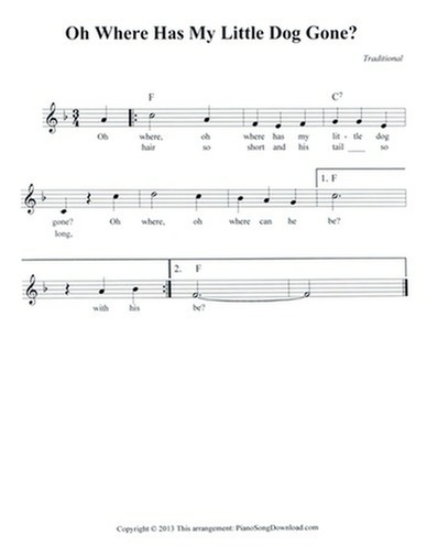 Oh Where Has My Little Dog Gone: free lead sheet