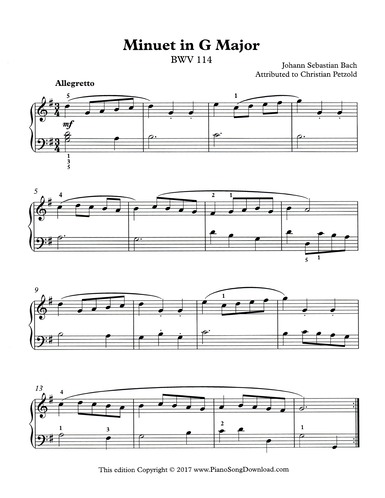 Minuet in G BWV 114