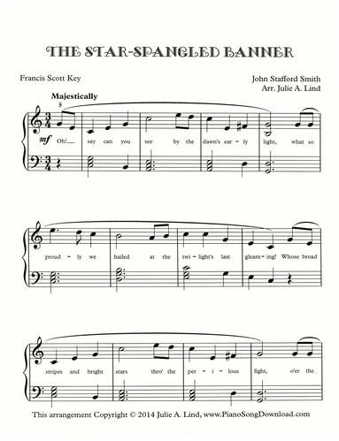 The Star Spangled Banner free sheet music