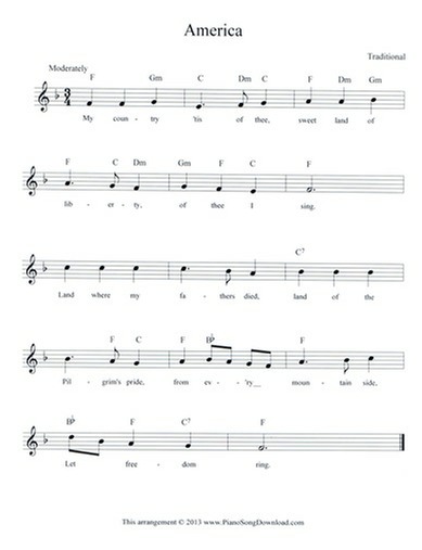 America: free lead sheet