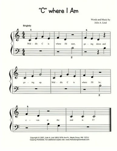 C where I Am: free piano sheet music