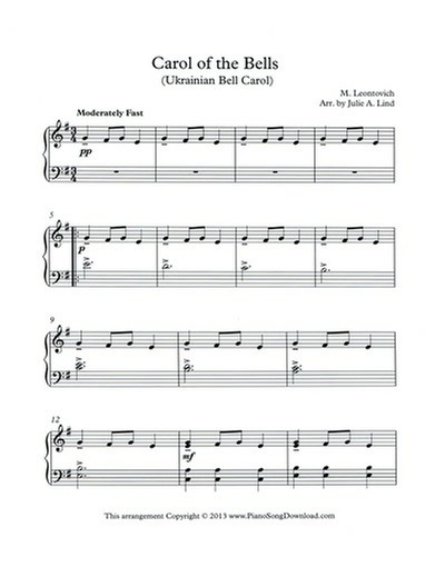 Carol of the Bells Free Piano Music