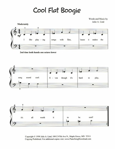Cool Flat Boogie: free piano sheet music