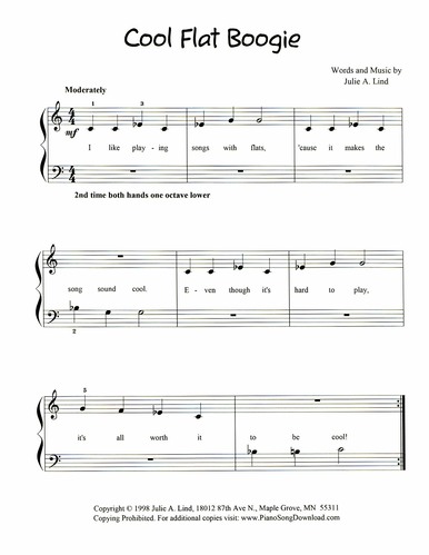 Cool Flat Boogie: free piano sheet music