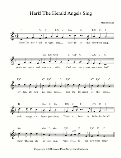 Hark the Herald Angels Sing Lead Sheet