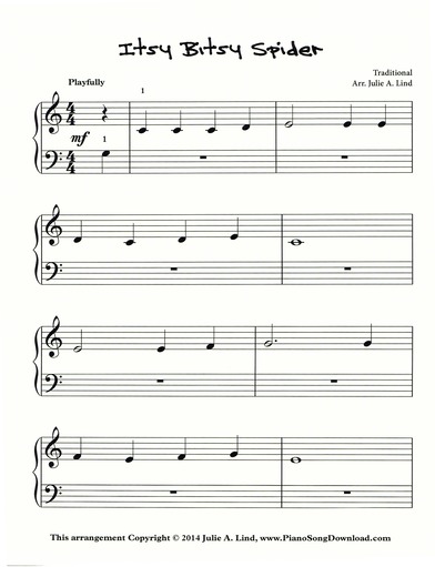 Itsy Bitsy Spider free sheet music