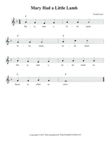 Mary Had a Little Lamb: free lead sheet