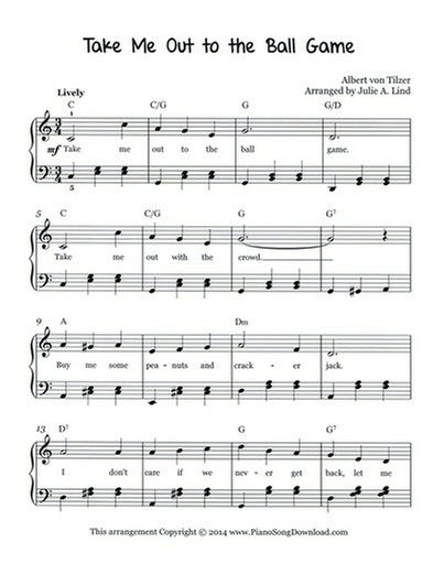 Take Me Out to the Ball Game: free easy piano sheet music