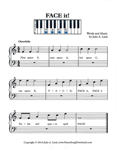 Treble clef spaces