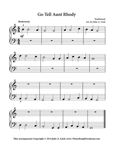 Go Tell Aunt Rhody - G Position