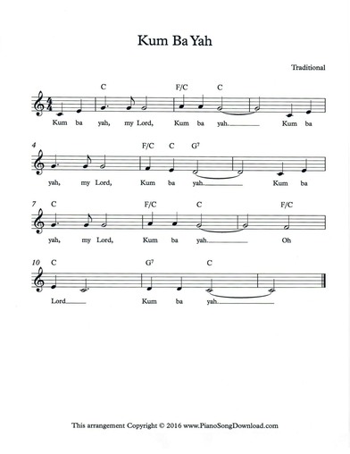 Kum Ba Yah Lead Sheet