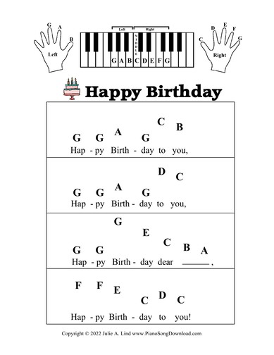 free piano sheet music with letters