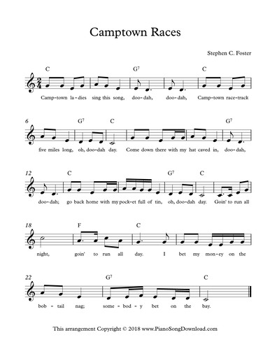 Camptown Races lead sheet