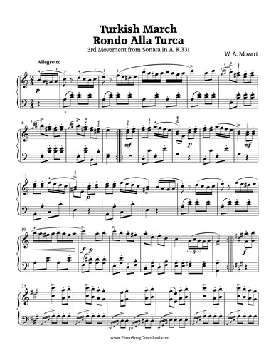 10+ Turkish March Piano Sheet Images