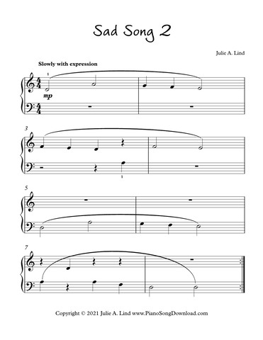 Sad Song 2 the second in a series of sad piano songs for beginners