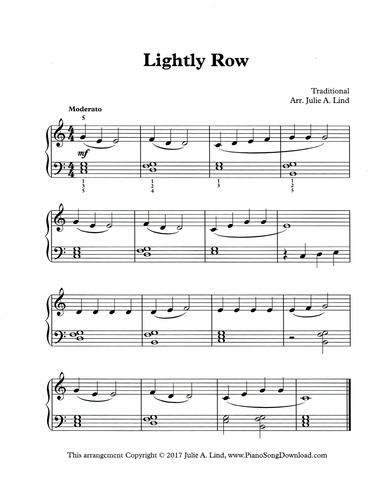 Lightly Row Free Level 2 Piano Sheet Music With Chords - 
